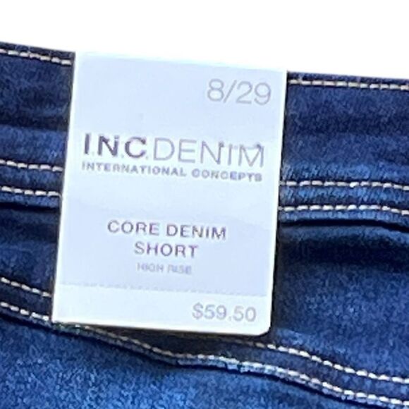 INC International Concepts Dark Indigo Blue Denim Shorts, Size 8/29, NWT - Picture 4 of 10